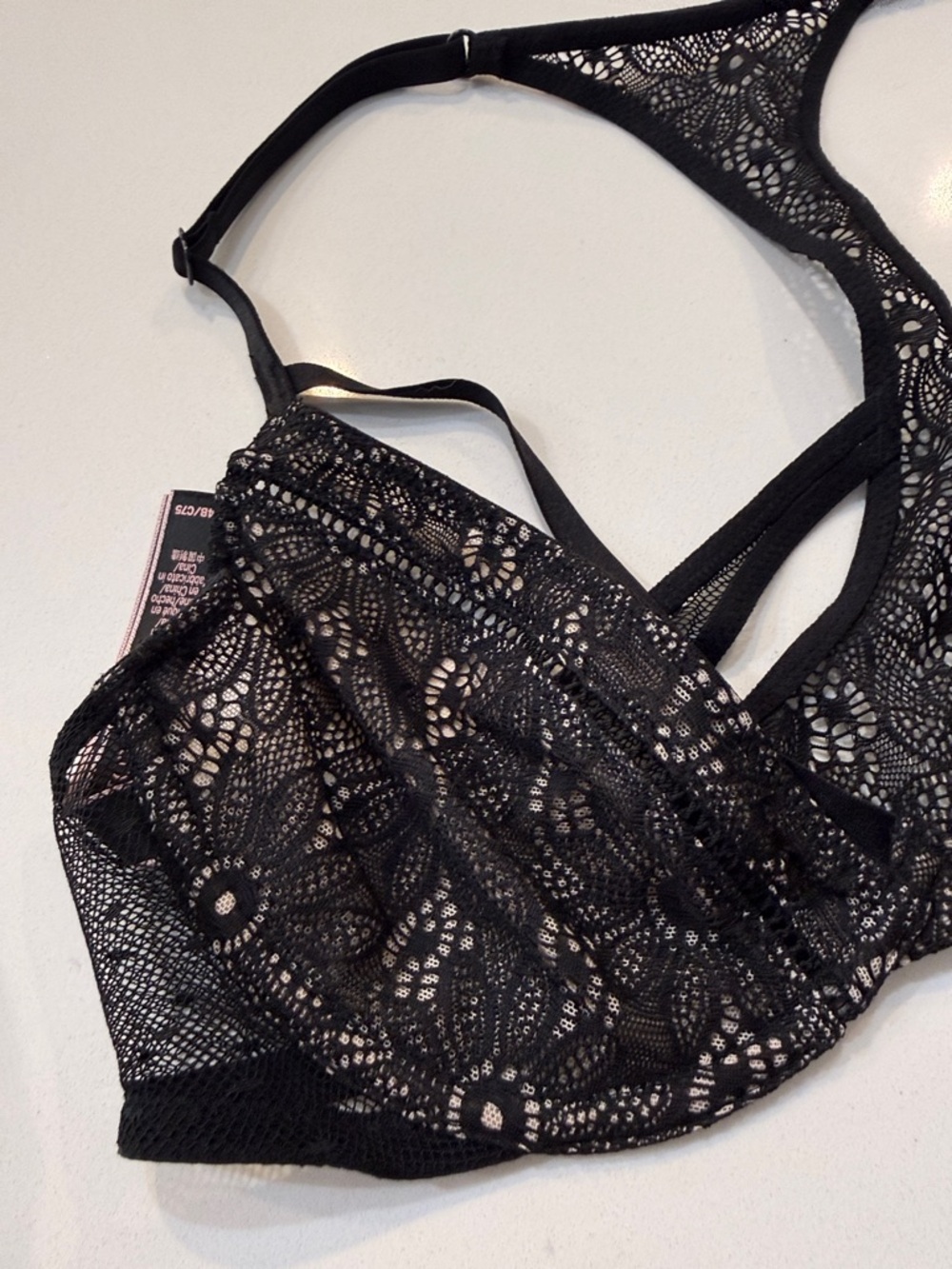 Victoria’s Secret Very Sexy Black Unlined Demi Lace Racerback Bra | Size 34B - Picture 5 of 8